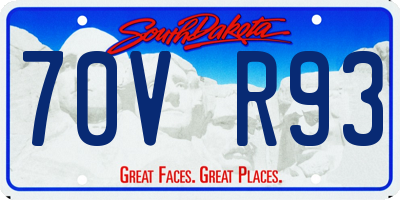 SD license plate 70VR93