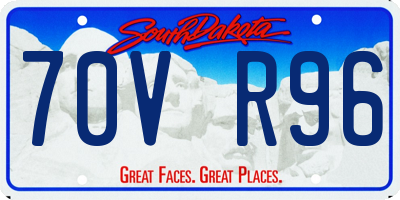 SD license plate 70VR96