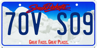 SD license plate 70VS09
