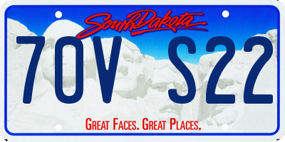 SD license plate 70VS22