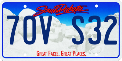SD license plate 70VS32