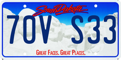 SD license plate 70VS33