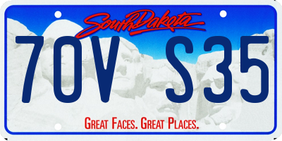 SD license plate 70VS35