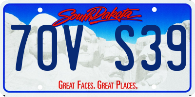SD license plate 70VS39