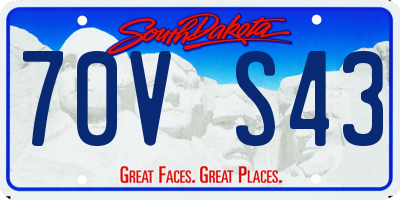 SD license plate 70VS43