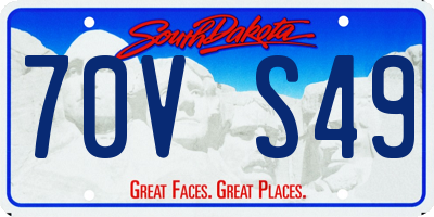 SD license plate 70VS49