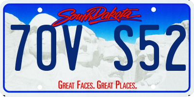 SD license plate 70VS52