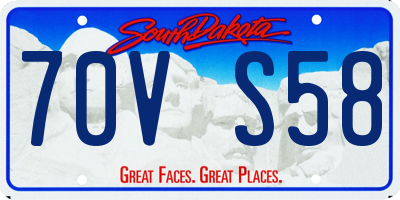 SD license plate 70VS58