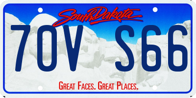 SD license plate 70VS66