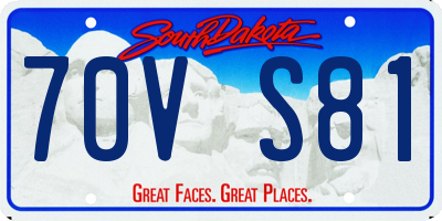 SD license plate 70VS81