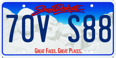 SD license plate 70VS88