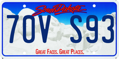 SD license plate 70VS93