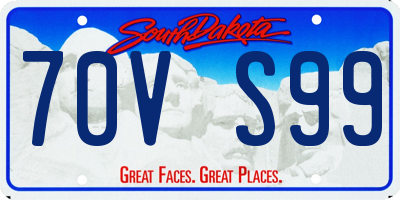 SD license plate 70VS99