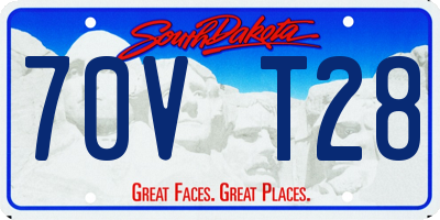SD license plate 70VT28