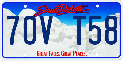 SD license plate 70VT58