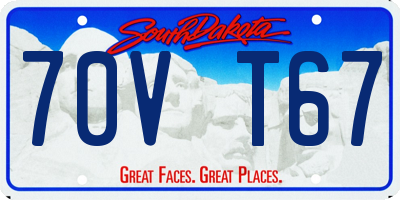SD license plate 70VT67