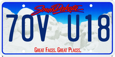 SD license plate 70VU18