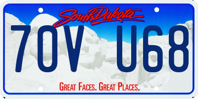 SD license plate 70VU68