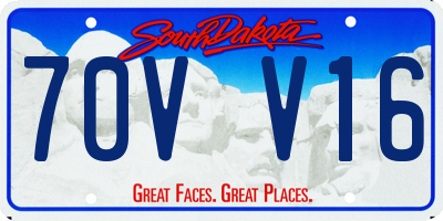 SD license plate 70VV16