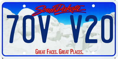 SD license plate 70VV20