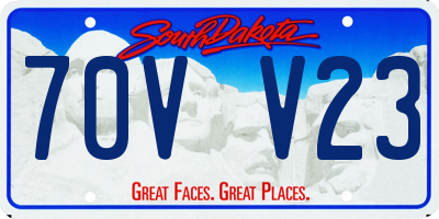 SD license plate 70VV23