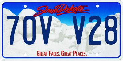 SD license plate 70VV28