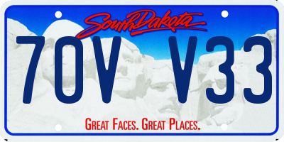 SD license plate 70VV33