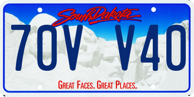 SD license plate 70VV40