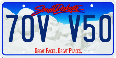 SD license plate 70VV50