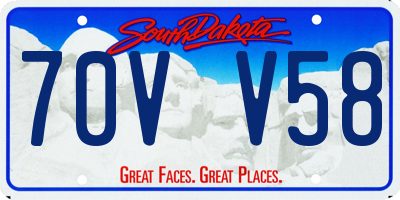 SD license plate 70VV58