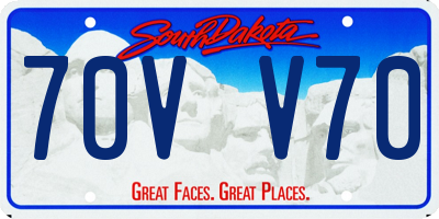 SD license plate 70VV70
