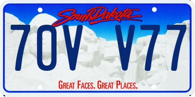 SD license plate 70VV77