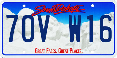 SD license plate 70VW16