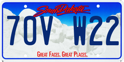 SD license plate 70VW22