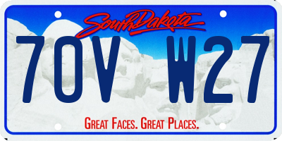 SD license plate 70VW27