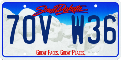 SD license plate 70VW36