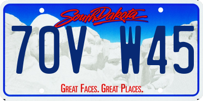SD license plate 70VW45
