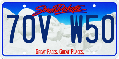 SD license plate 70VW50