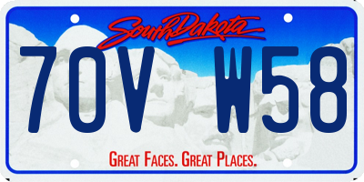 SD license plate 70VW58