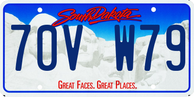 SD license plate 70VW79