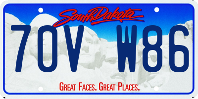 SD license plate 70VW86