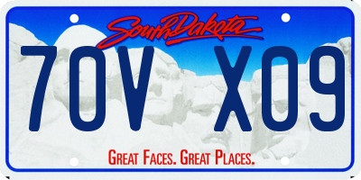 SD license plate 70VX09