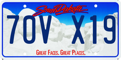 SD license plate 70VX19