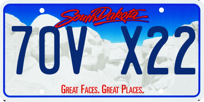 SD license plate 70VX22