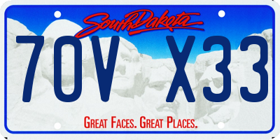 SD license plate 70VX33