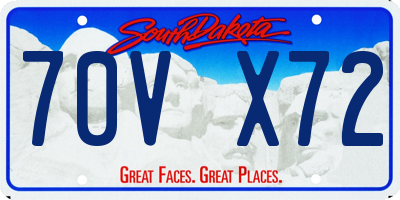 SD license plate 70VX72