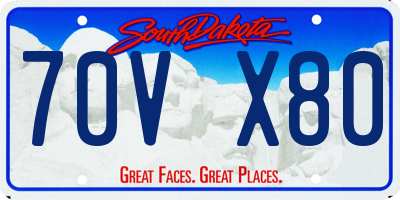 SD license plate 70VX80
