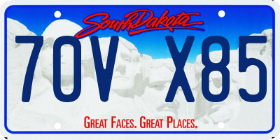 SD license plate 70VX85