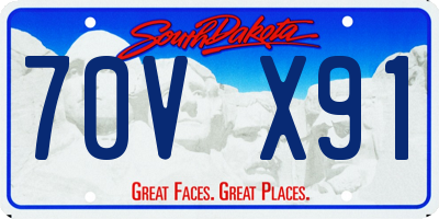 SD license plate 70VX91