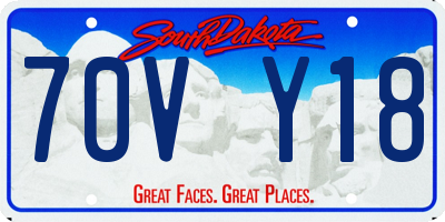 SD license plate 70VY18